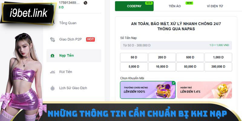 Những thông tin cần chuẩn bị khi nạp